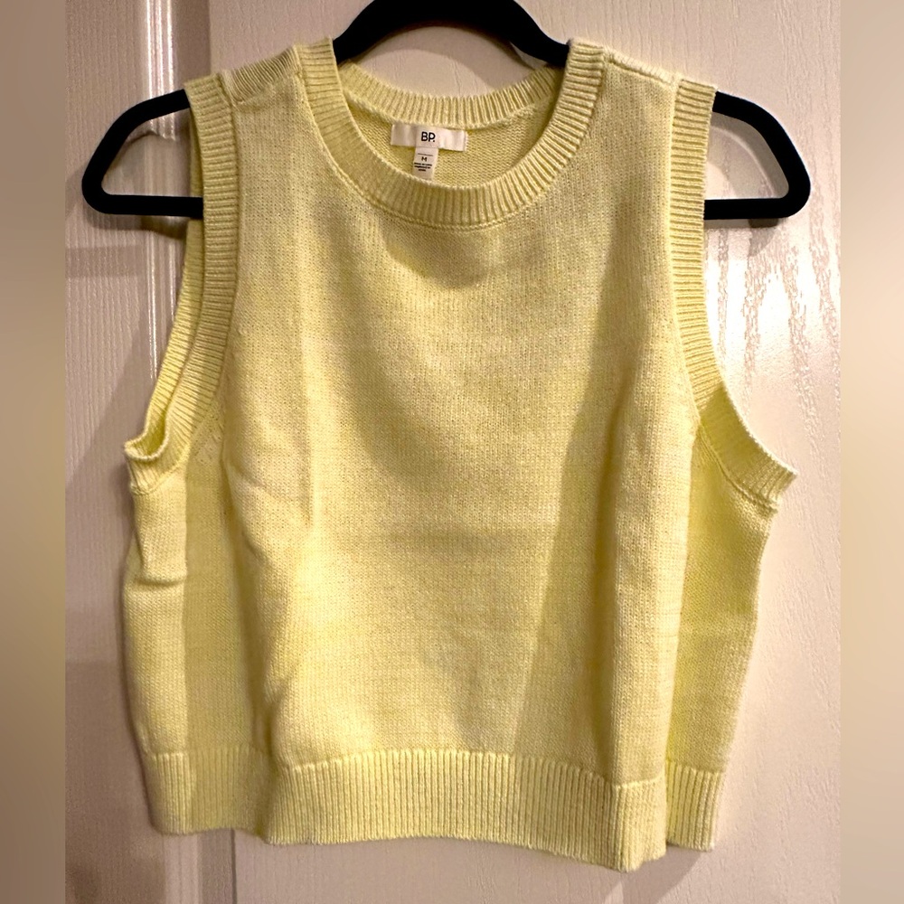 BP Light Yellow Sleeveless Knit Top